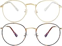 Vista 26 de Kursan Gafas clásicas redondas de metal transparente para mujeres y hombres, lentes sin receta