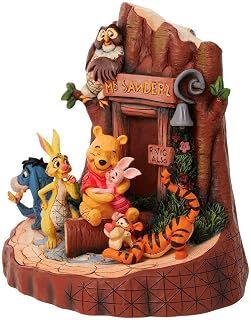 Enesco Winnie The Pooh Carved by Heart Figurine - Disney Traditions by Jim Shore, Multicolour, height 18 cm