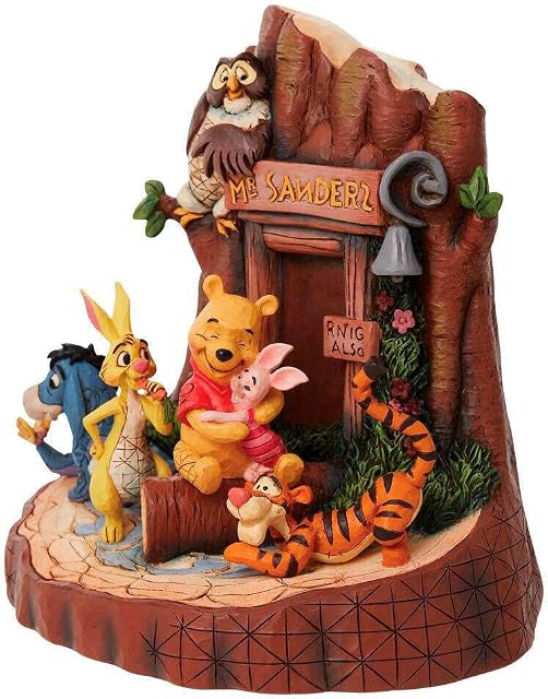 Enesco Winnie The Pooh Carved by Heart Figurine - Disney Traditions by Jim Shore, Multicolour, height 18 cm