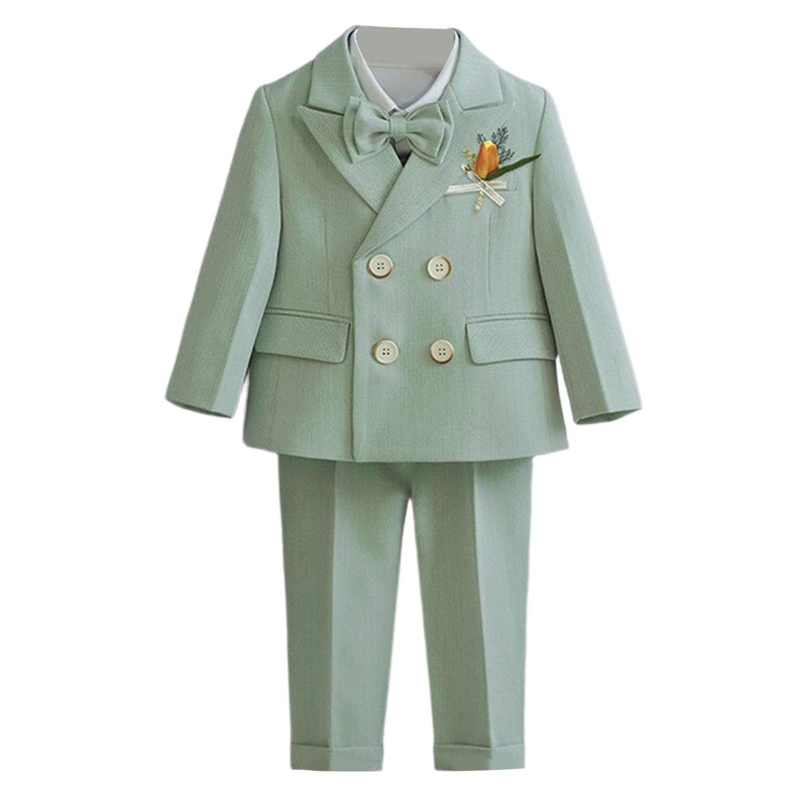 WWricotta Completo Elegante Bambino con Giacca, Panciotto e Pantaloni, Stile Paggetto Inglese, per Cerimonie