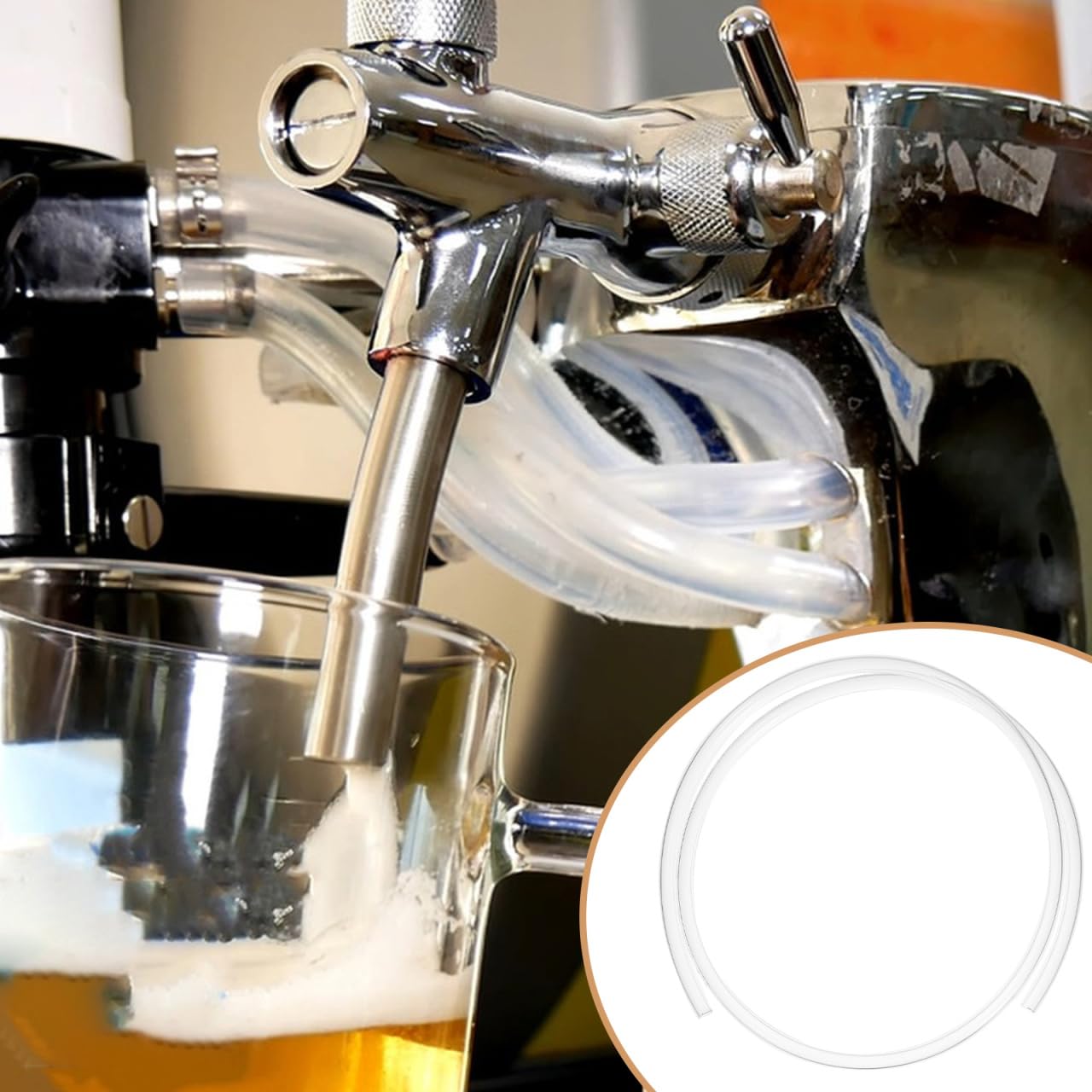 Healeved Tuyau Transparent pour Tireuse à Bière 65X10 MM en PU Alimentaire Flexible et Compatible Machine à Bière Pression Tube Polyvalent et Vinification à Domicile