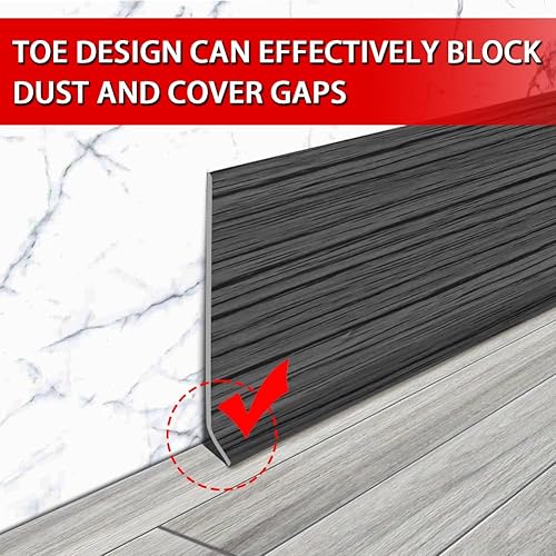 Miniatura 10 de FONUNO - Base de vinilo para pared, moldura de zócalo de 4 pulgadas, flexible, autoadhesiva con diseño para pegar y despegar, 4 pulgadas x 20 pies