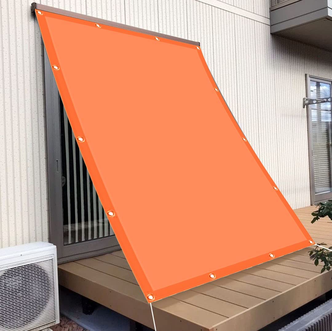 Tissu anti rayons UV imperméable orange 5.5x6 m pour protéger voiture et patio