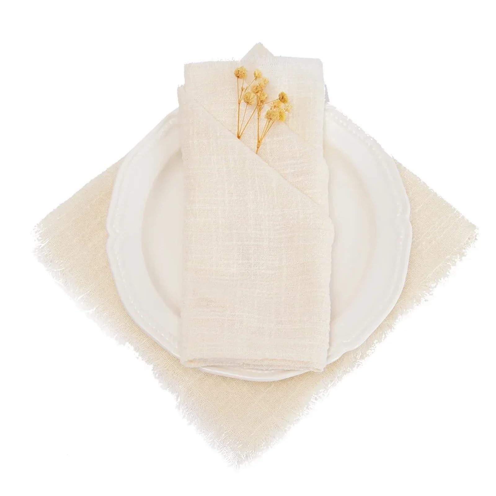 Jfnklfg Color15-24Pcs 24Pcs Cotton Napkin 32X32cm Tea Towel Wedding Party Table Decor Burrs Napkins