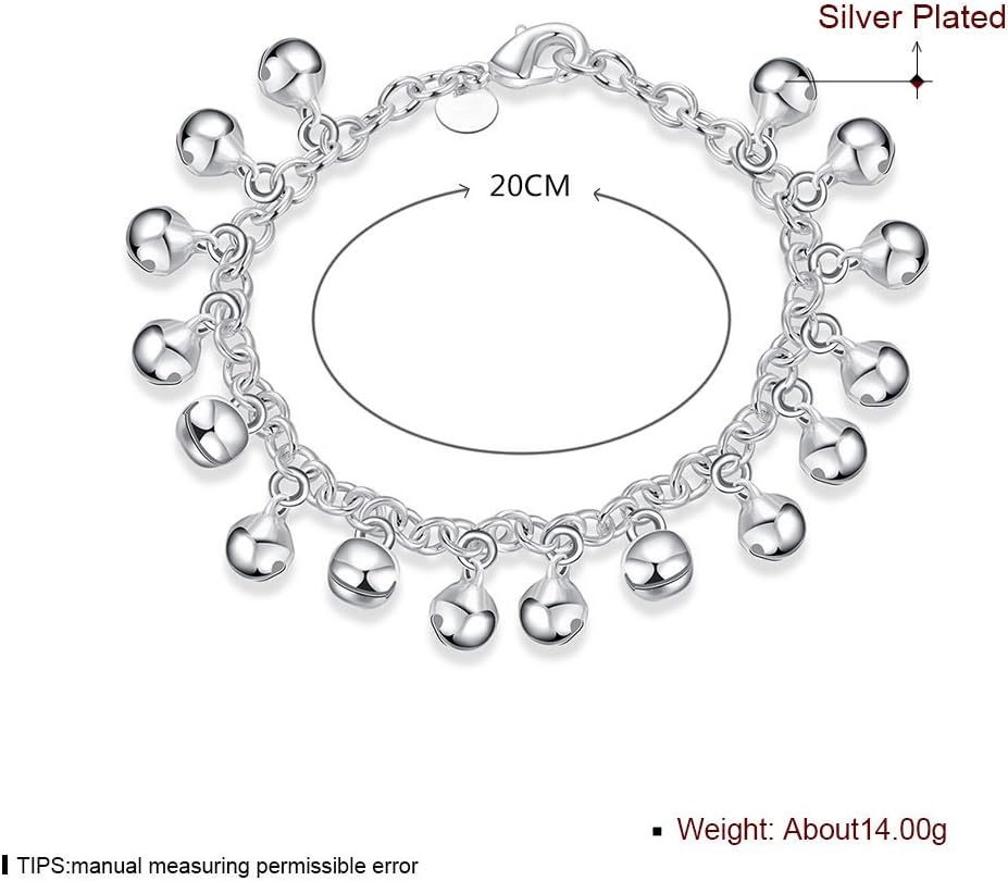 Metmejiao Charming Fashion 925 Sterling Silver Plated Bracelet Jingle Bells Bead Charm Bracelet Lady Jewelry - Image 2