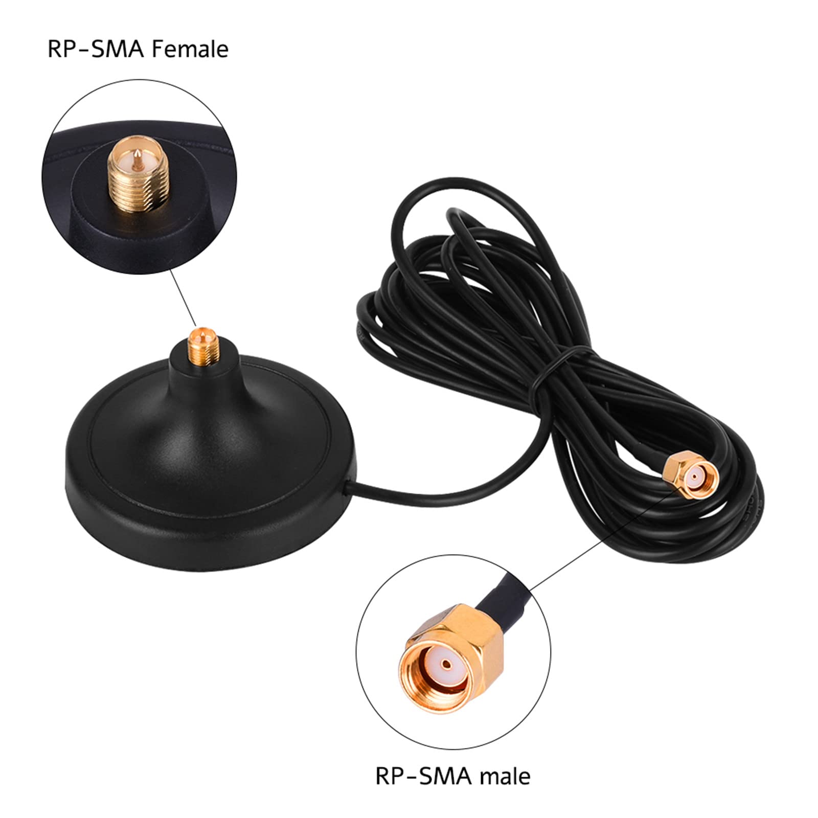 HiAoey Cavo di prolunga per antenna WLAN, 1 m (2 pezzi) da