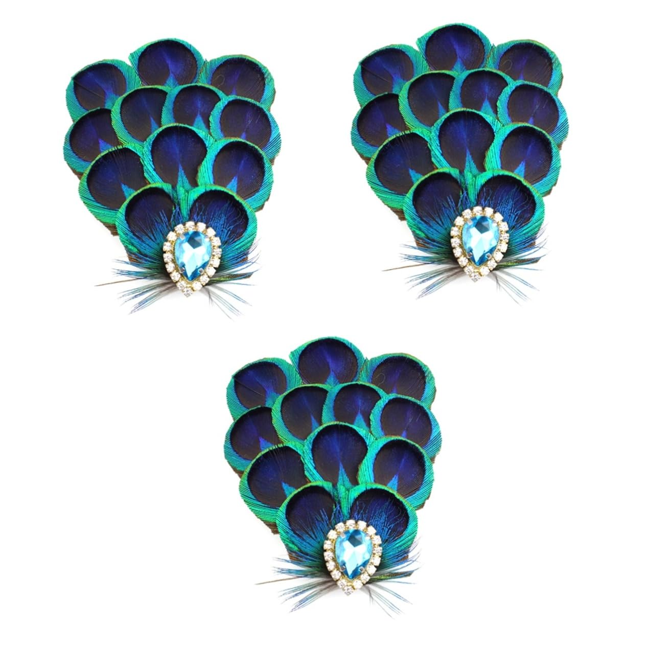 FOMIYES 3stücke Attractive Haarklammer Mit Pfauenfedern Kreatives Haaraccessoire Für Hochzeiten Und Partys Elegantes Und Leichtes Design Für Frauen Vintage-haarclip Für Besondere