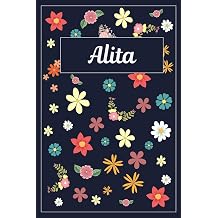 Alita Lined Writing Notebook with Personalized Name | 120 Pages | 6x9 | Flowers