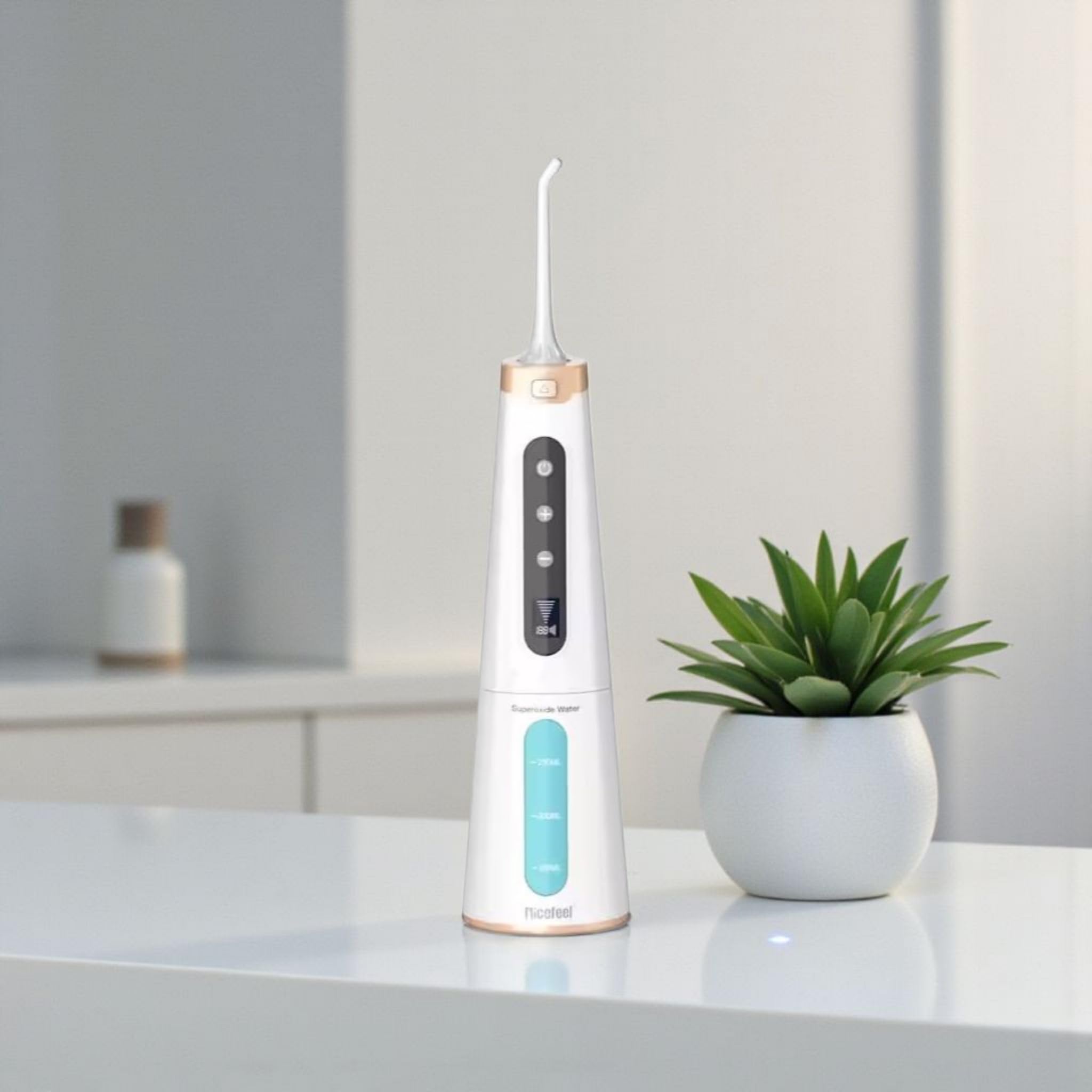 My DENTAL JET Ozonet - Irrigatore Interdentale Portatile ad Ozono, Getto d'Acqua, Batterie Interne