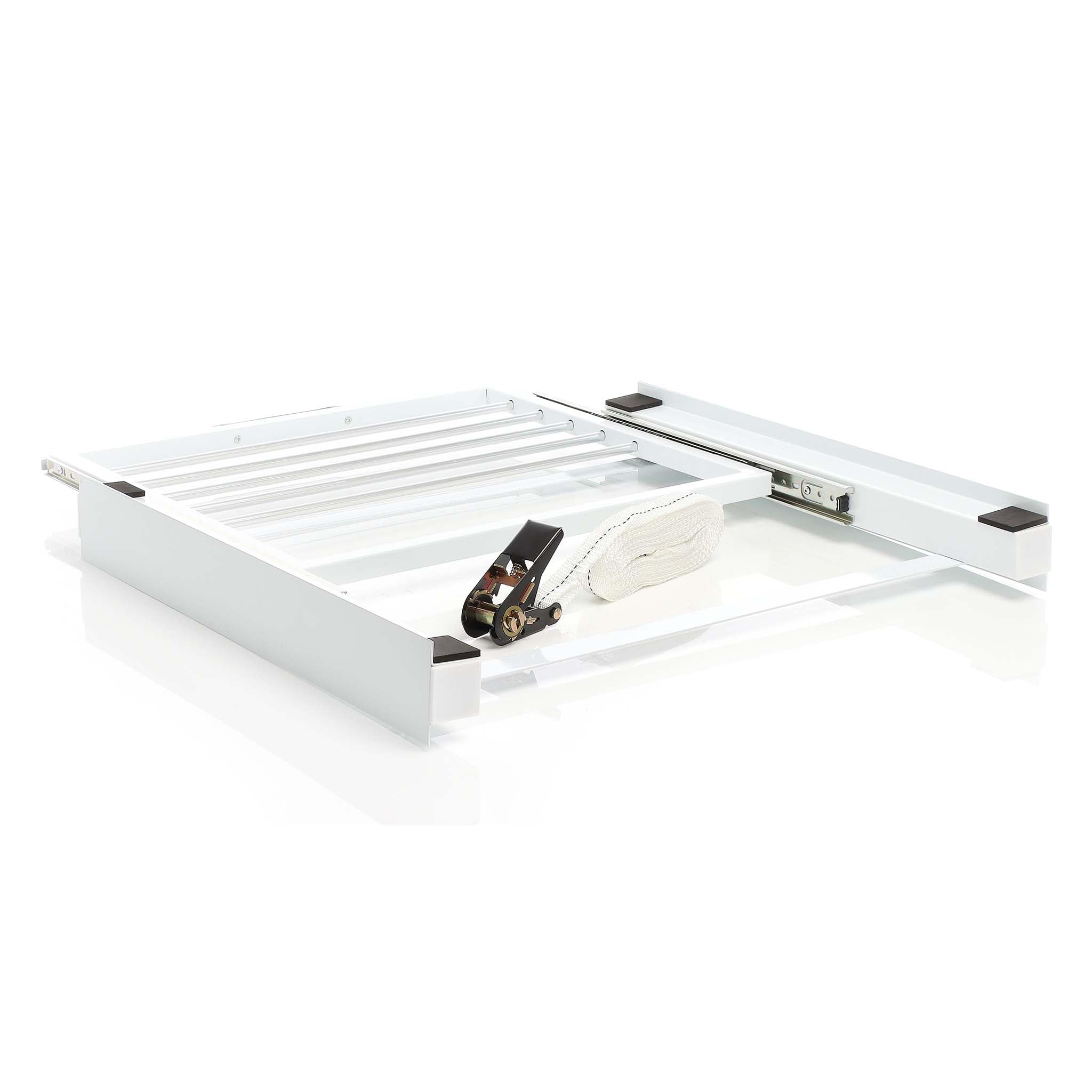Wiltec Kit Sovrapposizione Lavatrice asciugatrice Max 150 kg con ripiano a Barre Estraibile