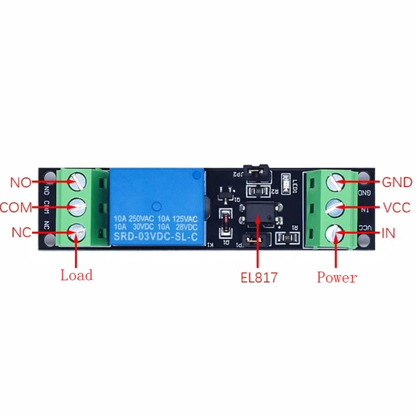 Module de relais à 1 canal, Module de commande d'entraînement isolé 3V, carte d'entraînement de haut niveau, 1 voie avec indicateur lumineux de sortie