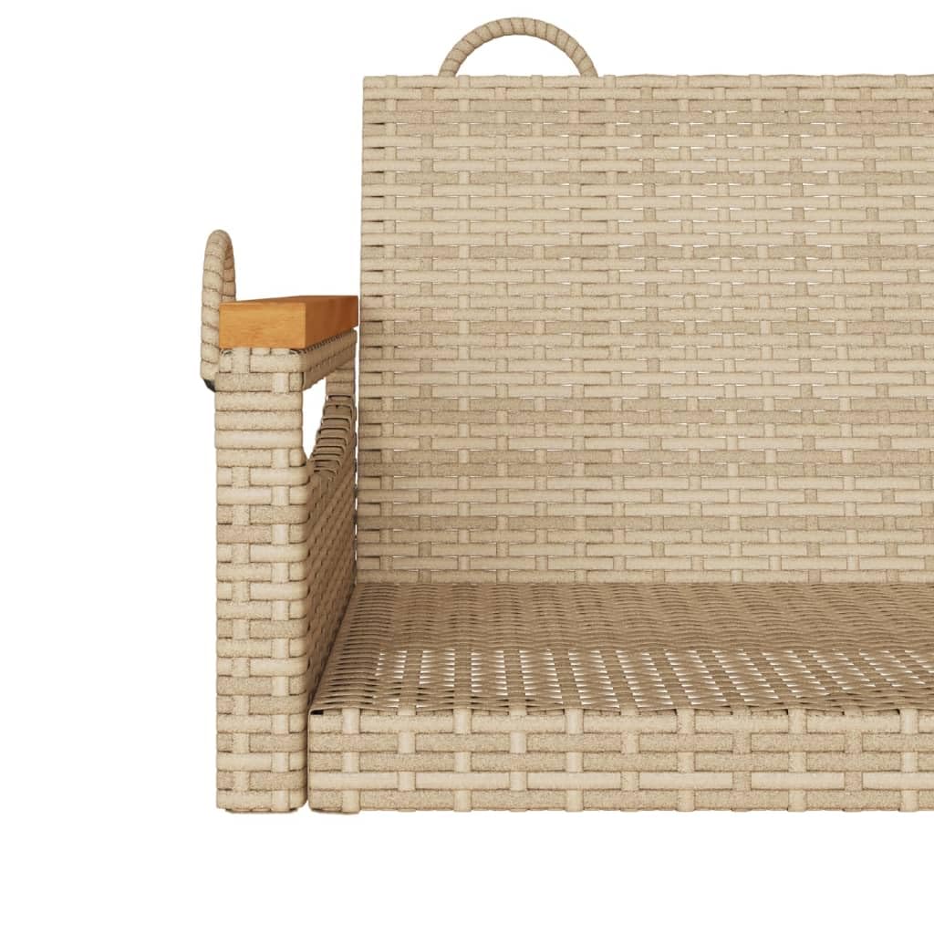 vidaXL Ławka bujana, beżowa, 109x62x40 cm, polirattan
