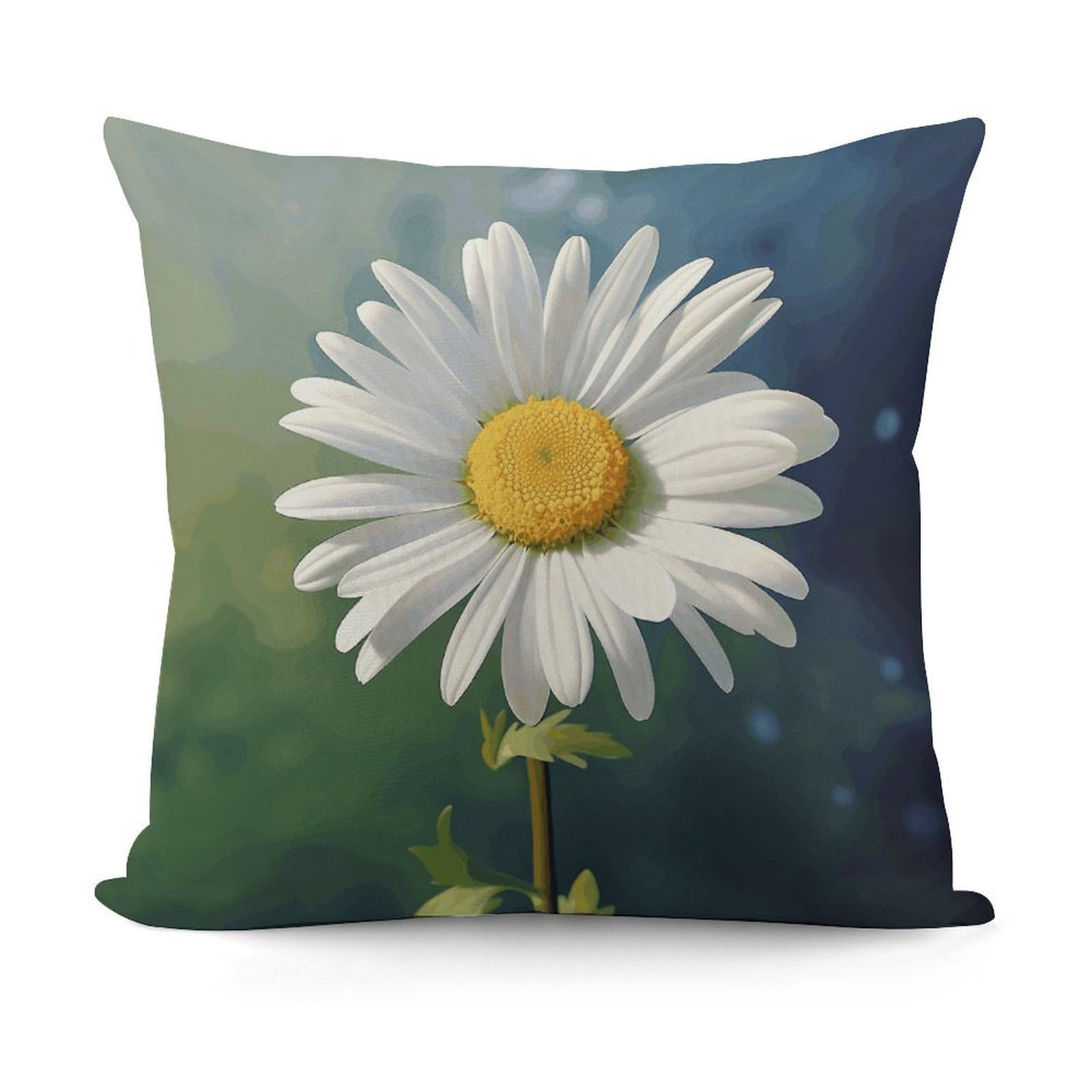 VstaDank Daisy Flower Throw Pillow Covers Fade-Resistant Plush Pillow Case Cozy Square Cushion Case Removable Pillowcase Exquisite Pillow Shams Soft Pillow Protector 18"x18"