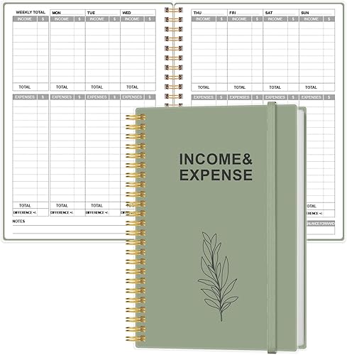 Heveboik Income & Expense Log Book - A5 Income and Expense Ledger Book for Small Business, Accounting Bookkeeping Tracking Ledger Log Book for Woman