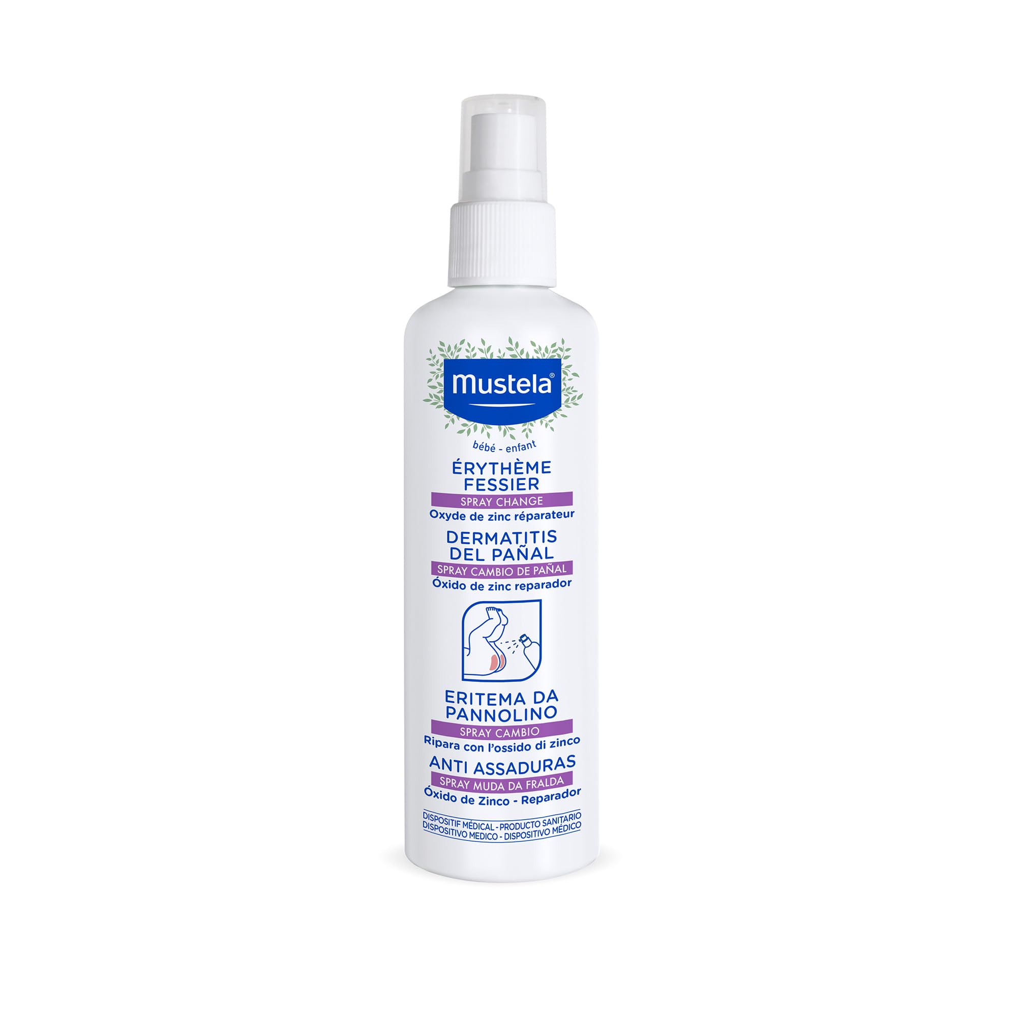 Mustela Spray Cambio Pannolino Ossido di Zinco 75ml per Eritema Neonati