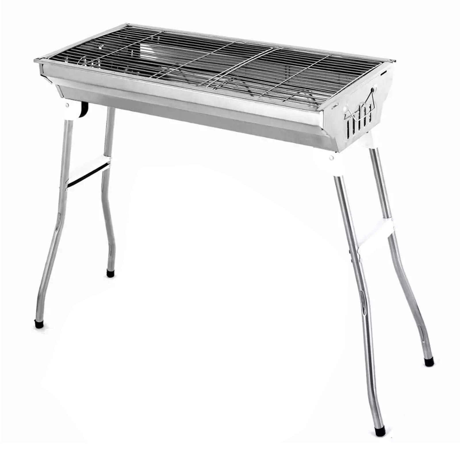 barbecue portatile 28.7 "Acciaio inossidabile Portatile □ Griglia Bbq Bbq Griglia anticata antischione Adatto per camper all'aperto, amanti barbecue, viaggi, parchi, spiagge Picnic all'aperto