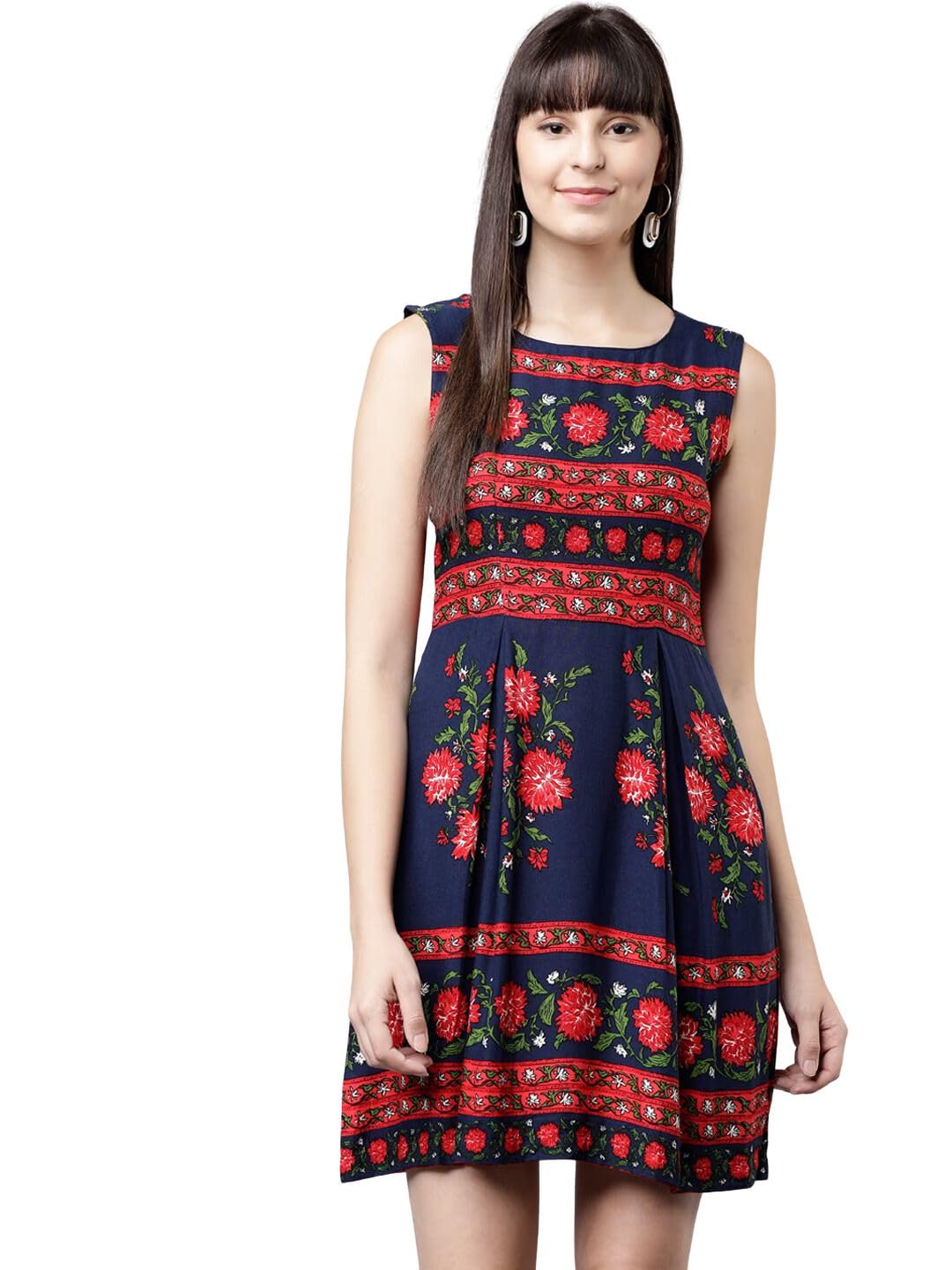 Rytras Dresses For Women | One Piece Dress For Women | Dress For Women | Dresses For Women (Navy Blue,M)