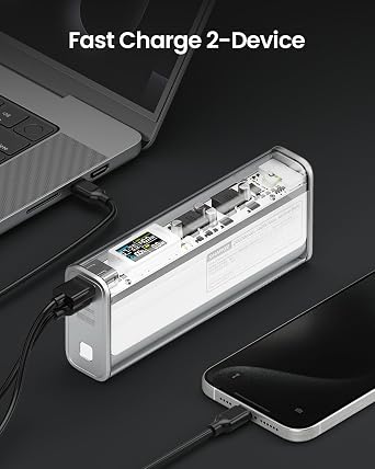 كابل USB C بقوة 240 وات وبنك الطاقة Shargeek 140 - حزمة بيضاء