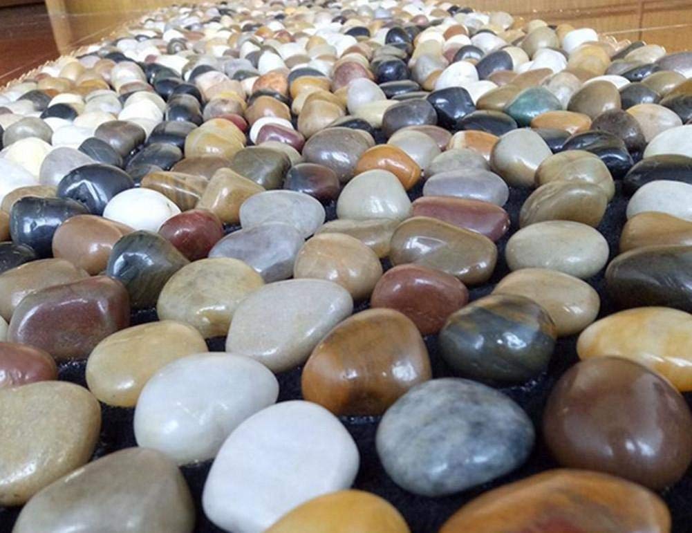 MU Stuoia di yoga di massaggio di riflessologia di ciottoli di sanità del ciottolo di massaggio naturale portatile dei ciottoli