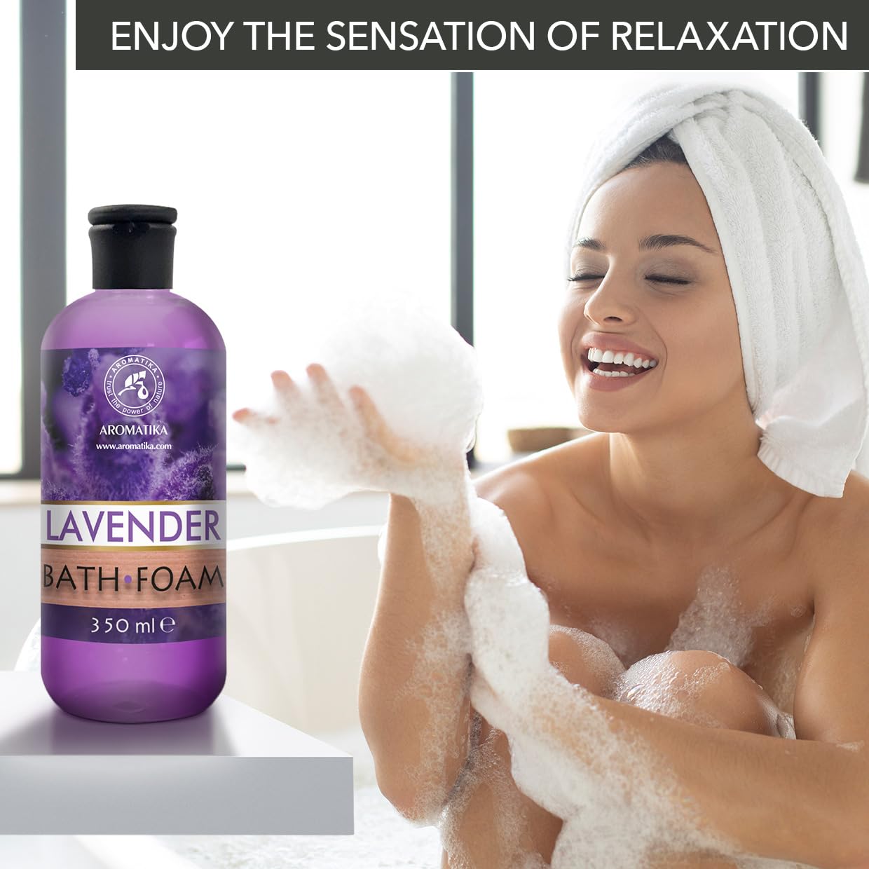 Espuma de Baño Set 3x350ml - Espuma de Baño con Aceite Esencial de Lavanda & Absoluto de Rosa & Ylang Ylang - Cuidado del Cuerpo - Relajación - Aromaterapia - Spa - Baños de Burbujas - Belleza