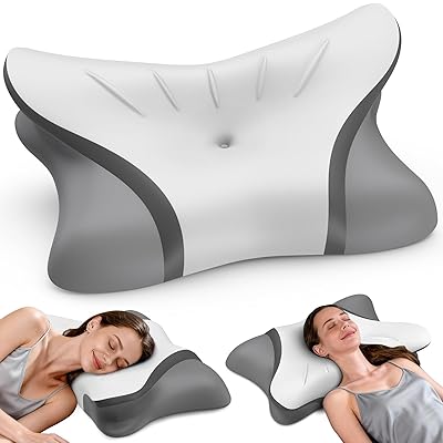Cervical Neck Pillow for Pain Relief, Bed Pillows for Head Neck Shoulder Support, Ergonomic Pillow for Sleeping in Bed, Adjustable Orthopedic Contour Cooling Pillows for Side Back Stomach Sleepers