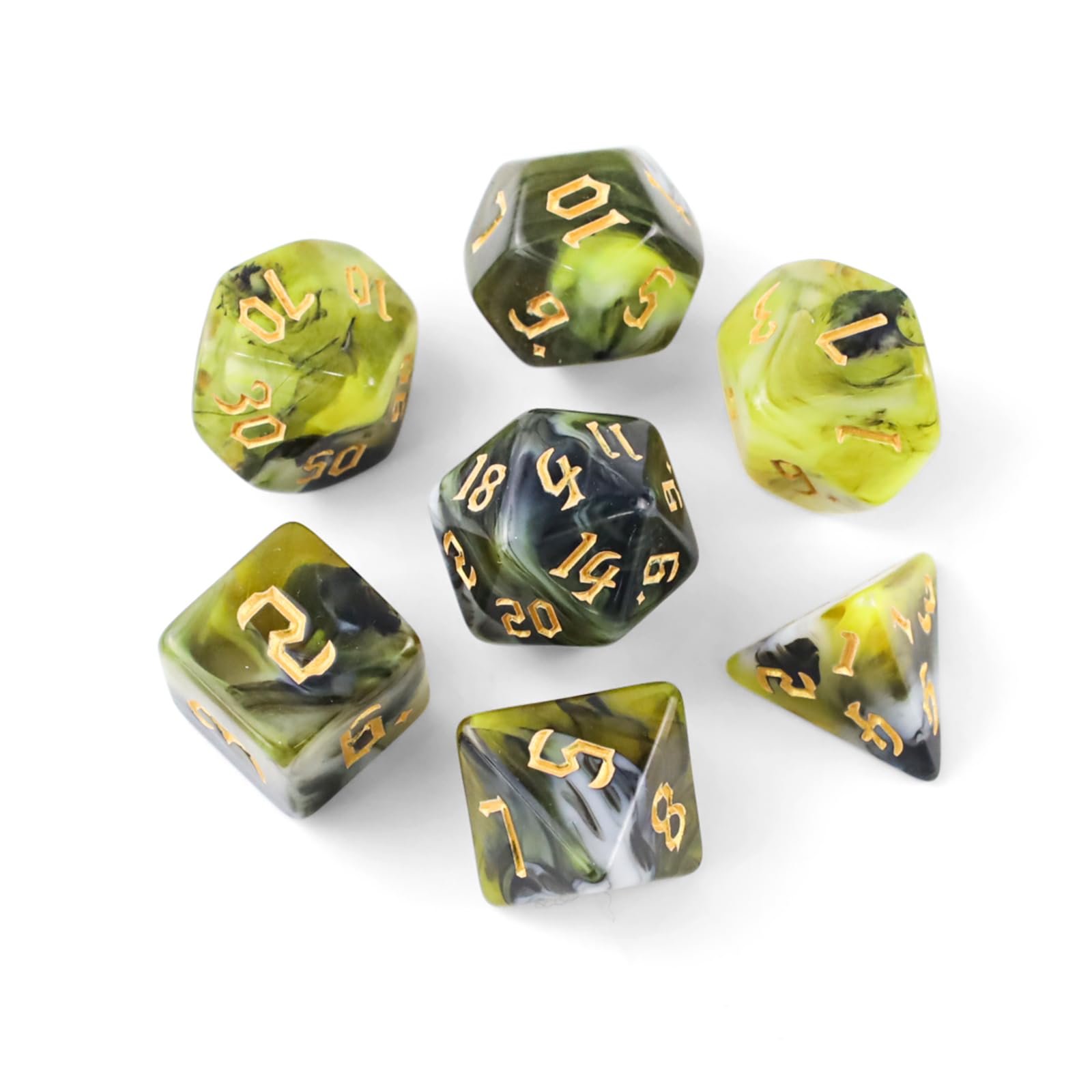 QUTHZZHY D6 Würfel Set, Polyedrische Würfel, 10 DND Dice Spi