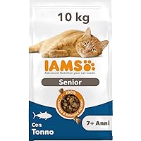 IAMS Cibo secco per gatti Senior con tonno - Alimenti secco per gatti anziani dai 7 anni