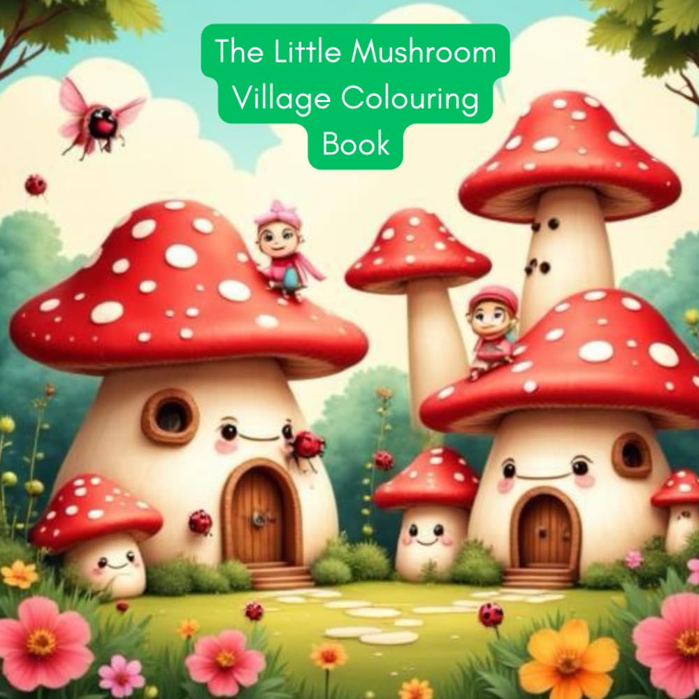 The Little Mushroom Village Colouring Book: A Colouring Journey Through a Tiny Village