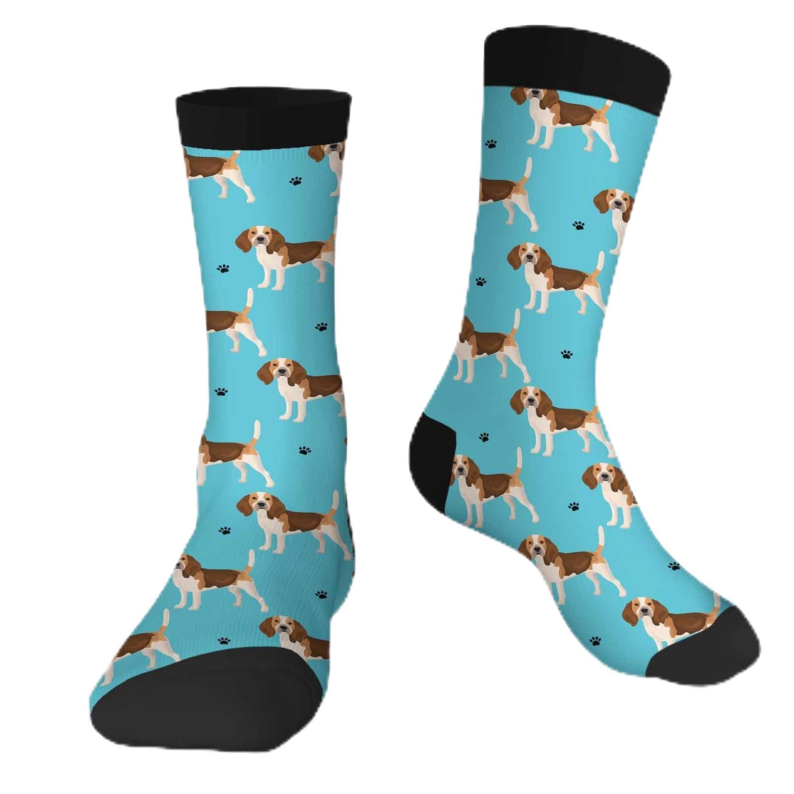 Muntayson Cute Dog Athletic Cushioned Crew Socks Cushioned Crew Socks with Arch Compression Secure Fit Women Men