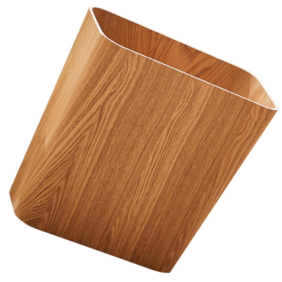 ORFOFE Holzmülleimer für Haushalt, Schmale Form, Khaki, Holz | Praktisch und Stabil, Verhindert Papieransammlung, Schlichtes Modernes Design