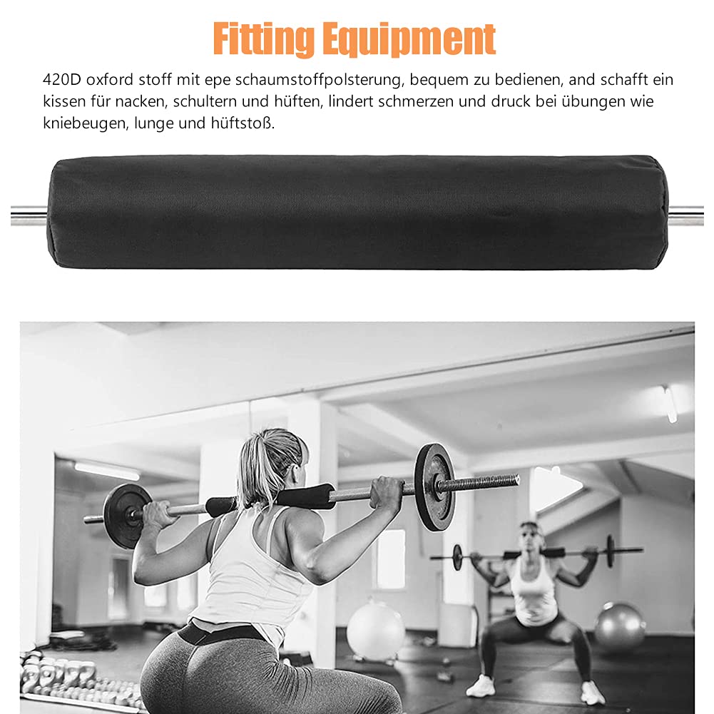 Barbell Pad Squat Pad - Ondersteunt Squat Bar Gewichtheffen voor nek en schouder - Beschermende Pad 16 inch lang, 3,5 inch Diameter (ZWART/GROEN KLEI
