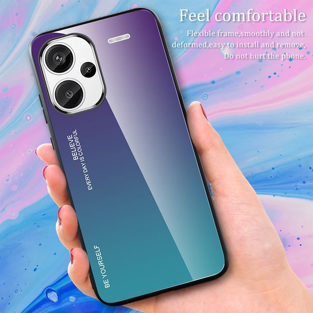 SEAHAI Hülle Für Xiaomi Redmi Note 14 Pro+ 5G – Ultradünn Mit Glasrückseite & Stoßschutz – Elegantes Blau