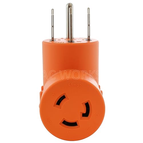 Miniatura 4 de AC WORKS AD1450L630 Generador de adaptador de bloqueoRVRango 14-50P Enchufe a L6-30R Adaptador hembra de bloqueo de 30 amperios y 250 voltios