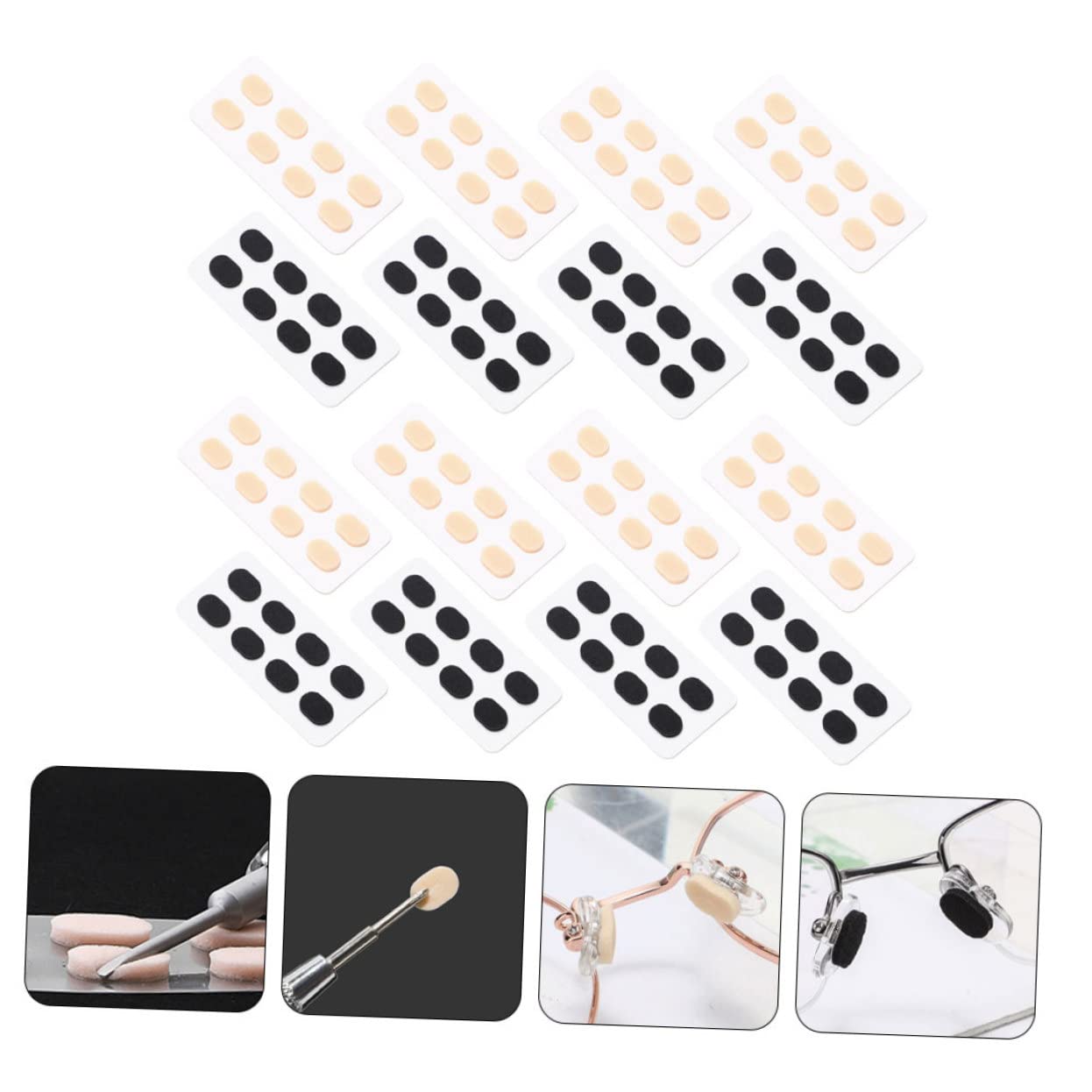 Didiseaon 120 Fogli naselli in spugna eva accessori per occhiali cuscinetti per occhiali protezione per il naso degli occhiali Cuscinetti per il naso degli occhiali naselli in eva