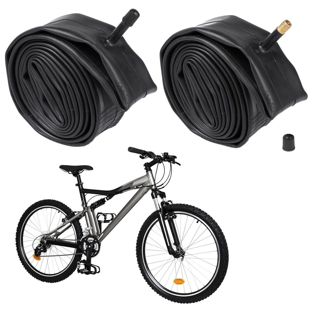 2 STK. Fahrrad-Innenschläuche, 29 Zoll x 1,9 Zoll-2,35 Zoll, AV 32 mm Ventil, Butylkautschuk, pannensicher, als Ersatz für Fahrradreifen, für 29 Zoll Bikes, Mountainbike und Citybike