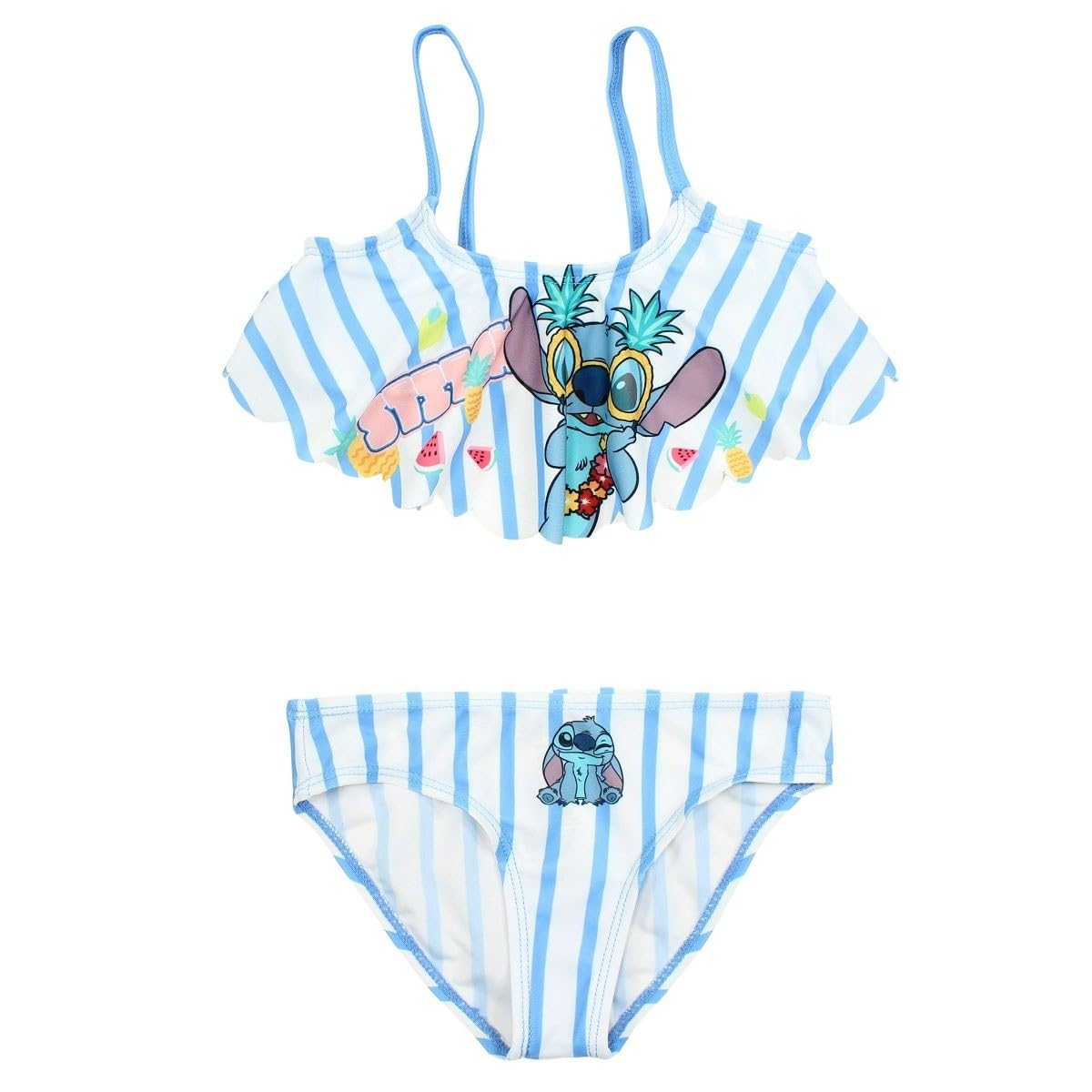 Disney Maillot de Bain Lilo et Stitch Fille, baño Niñas, Bleu,