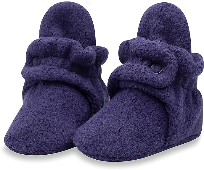 Unisex Fleece Baby Booties, Soft Sole and Non Slip | Stay On Slipper Socks best for Infant/Toddler, Girls, Boys 3-12 Months-image-10