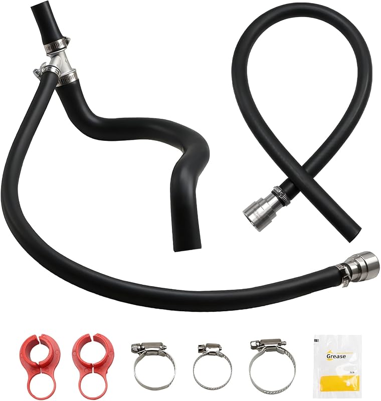 EVRBUL HVAC Heater Hose Assembly Inlet & Outlet, Engine Heater Coolant Hose with Set Upgraded Steel Connector, Compatible with Cadillac Chevrolet GMC 2007–2013, Replaces# 22884219, 15834772, 15200960