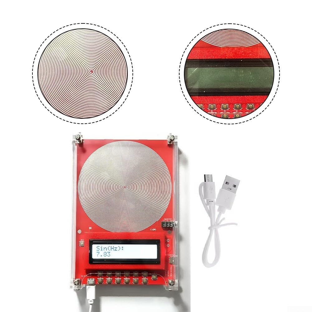 Generador de frecuencia personalizado V2, para schumann Wave Resonance 7.83Hz Generador, 0.01-100000Hz Señal ajustable con caja acrílica