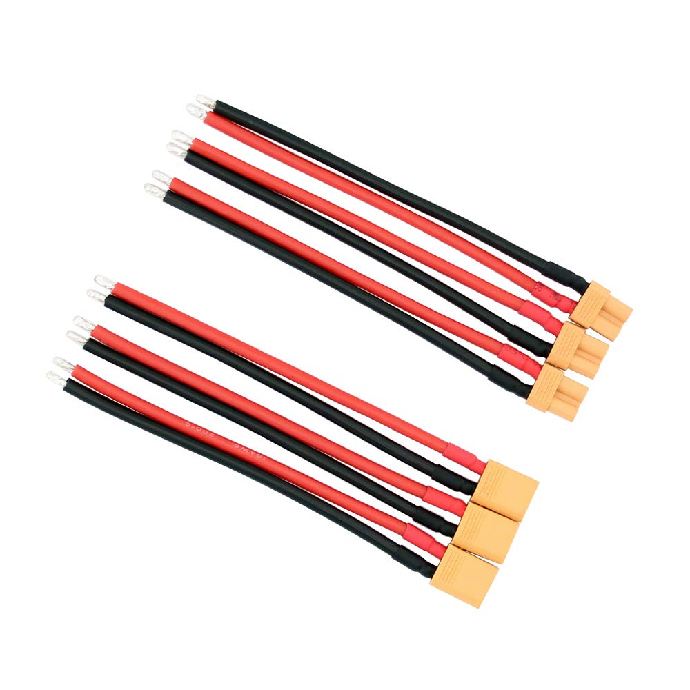 Câbles Connecteurs XT30U Mâle/Femelle LINSYRC - 4 Paires Avec Fil Silicone 15cm 16AWG - Pour Drone FPV Et Batterie LiPo
