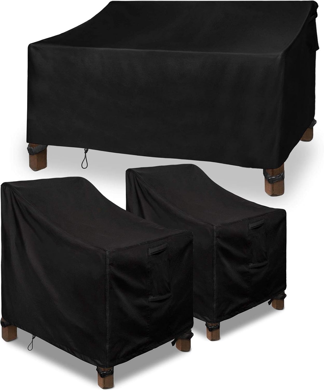 Patio Loveseat Cover 58" with 2 Pack Large Outdoor Chair