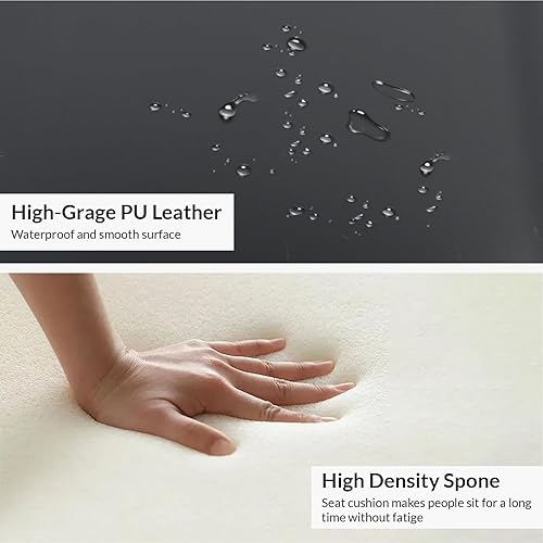 Vista 45 de Sillas de comedor, modernas sillas de comedor de piel sintética con patas de metal resistentes, asiento tapizado, sillas laterales decorativas