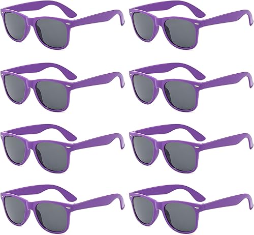 Vista 27 de Suministros para regalos de fiesta de colores neón Paquete de 8 gafas de sol unisex Varios