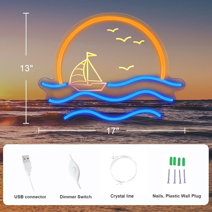 Amazon.co.jp: JXIN サンセット ネオンサイン 寝室用 日の出