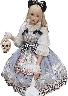 [Lady Lazy] [レディレイジー] ロリータ ジャンパースカート JSK アリス コスプレ ノースリーブ ドレス ワンピース スカート 衣装 撮影 コスプレ お嬢様 水色