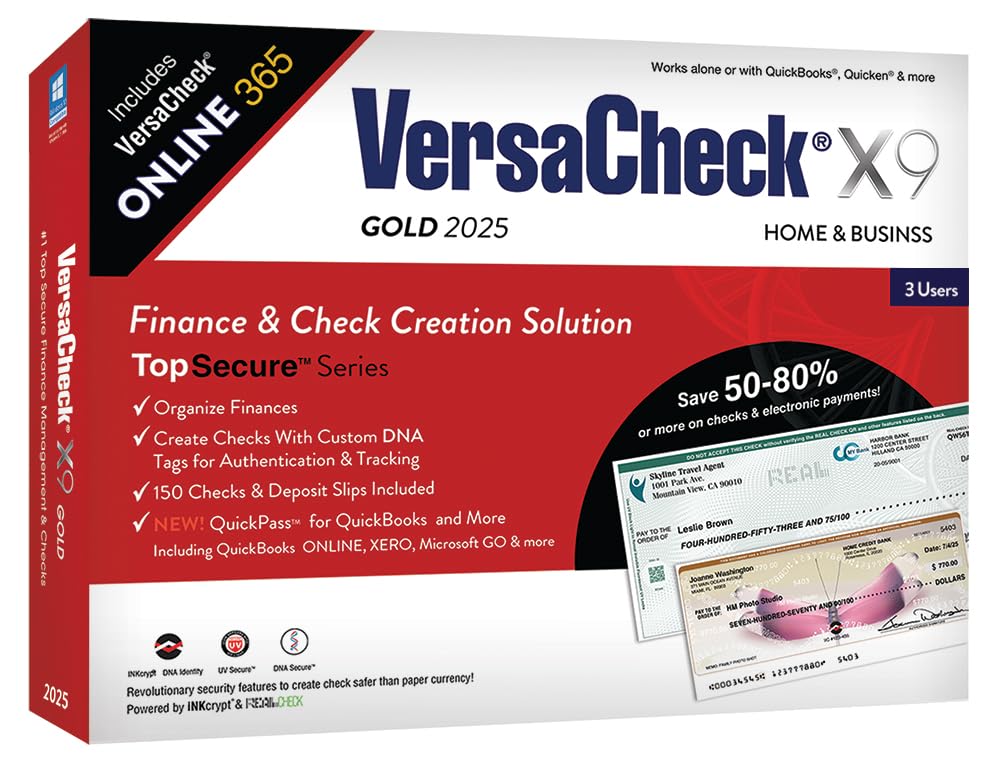 VersaCheck X9 Gold 2025 – 3 Users + VersaCheck ONLINE Gold 1yr Sub Bundle