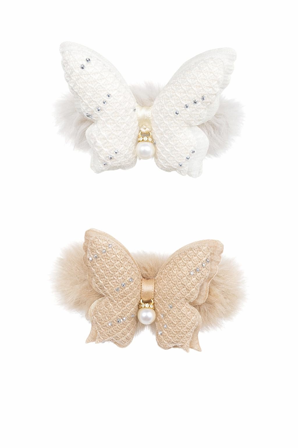 GLIMM Butterfly Faux Fur Hair Claw Clip for Women & Girls | Pearl Charm Plush Hair Clutcher | Soft Fluffy Butterfly Hair Clip with Strong Grip | Fashion Hair Accessory (12)-image-41