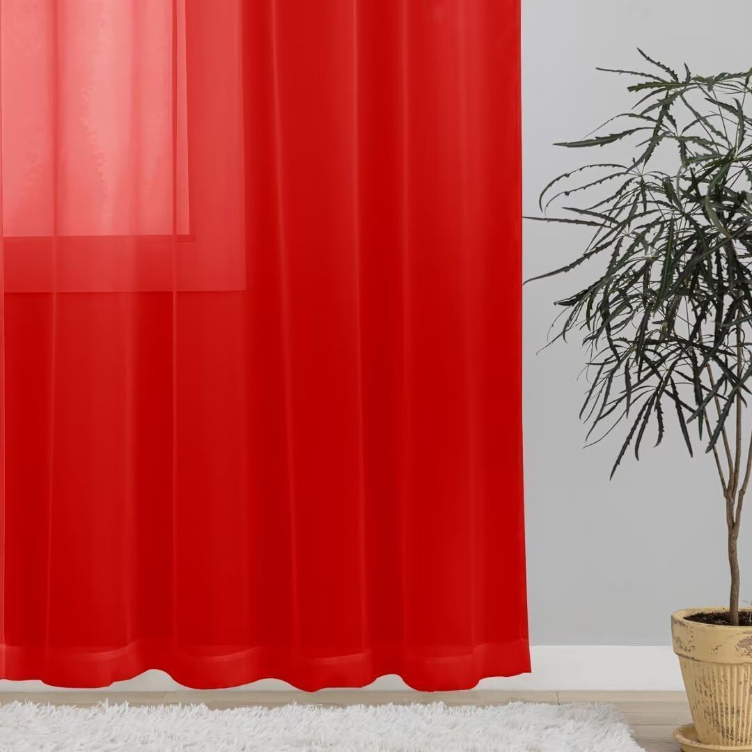 SpaceDresser Tende per finestre in voile trasparente con tasca per bastone, 1 paio, 2 pannelli, 133 cm di larghezza x 213 cm di lunghezza, per cucina