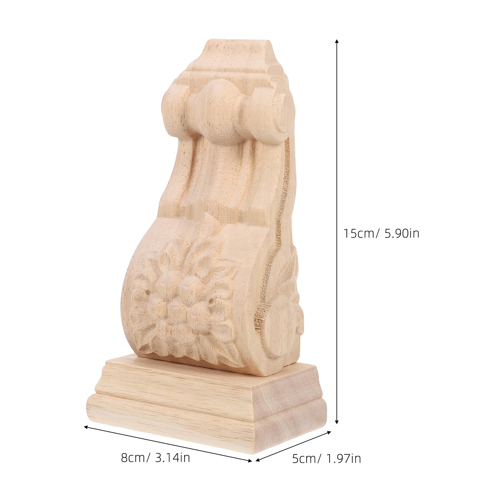 Alipis Ménsula Decorativa sin Pintar Estilo Europeo de Madera Tallada Patrones Detallados y Soporte para Vigas o Puertas en Decoración Rústica de Pared