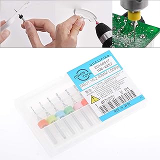 HOHXEN 1.1mm to 2.0mm Carbide PCB Rotary Tool Jewelry CNC Engraving Drill Bits Set, 10Pcs PCB Print Circuit Board Carbide Micro Drill Bits 1/9